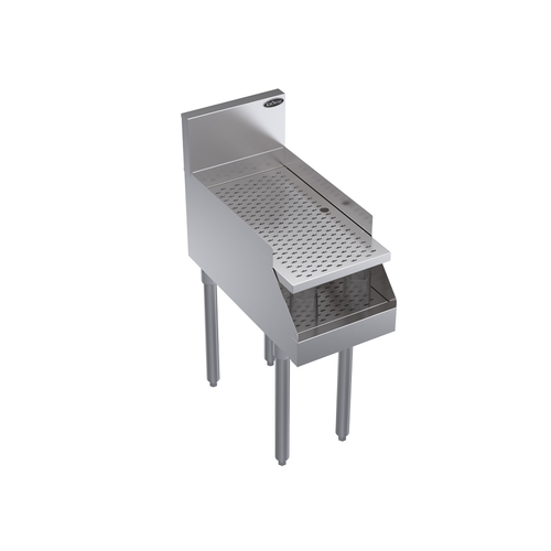 Krowne KR24-RG12 12" W x 36.5" H Stainless Steel Royal Series Underbar Recessed Drainboard