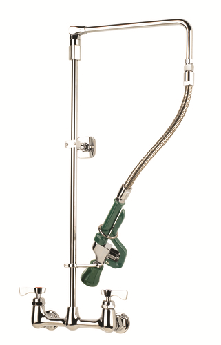 Krowne 17-312WL Wall Mount Royal Series Pre-Rinse Assembly with 8" Centers 12" Solid Swing Arm 26" High Riser