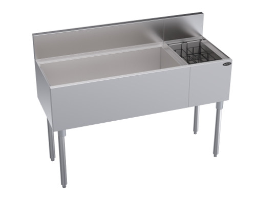 Krowne KR19-M48L 48"W x 19"D  Stainless Steel Royal Series Underbar Combination Ice Bin