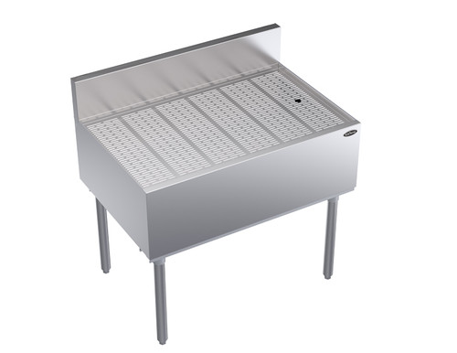 Krowne KR24-GS36 36"W x 24"D Stainless Steel Royal Series Underbar Drainboard