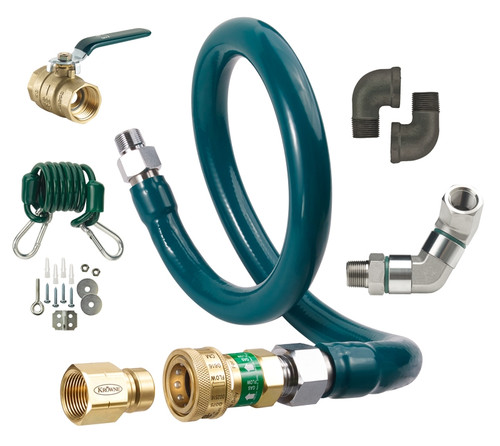 Krowne M7572K9 72” Royal Series Moveable Gas Connection Kit With 2 Elbows Full Port Valve And Quick Disconnect - 0.75"