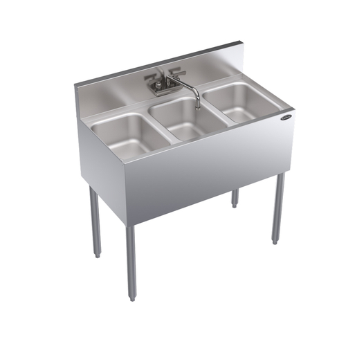 Krowne KR19-33C  36"W x 19"D Stainless Steel Royal Series Underbar Sink Unit