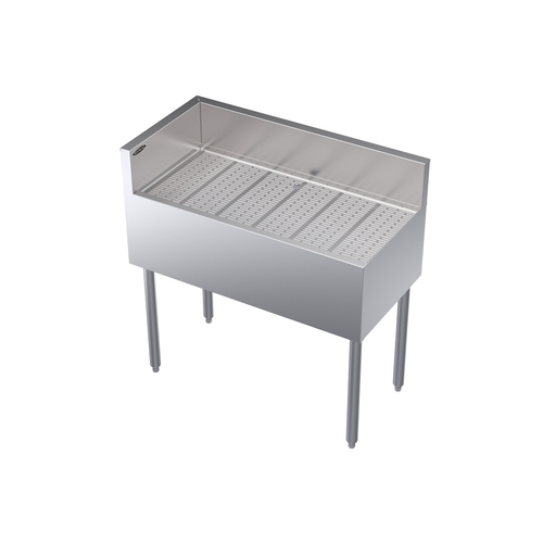 Krowne KR19-C36L 36"W x 19"D x 36-1/2"H Stainless Steel Royal Series Underbar Corner Drainboard