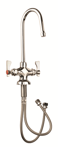 Krowne 16-450L Single-Deck Mount Royal Series Lavatory Faucet with Rigid Gooseneck Spout Single Inlet
