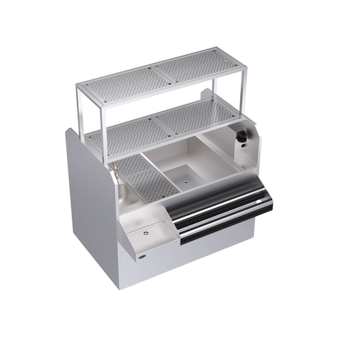 Krowne KRPT-54ARP-10 54" x 45" x 45" Pass-Thru Combo Royal Series Underbar Ice Bin/Cocktail Station
