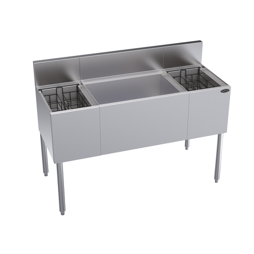 Krowne KR19-M48C 48"W x 19"D Stainless Steel Royal Series Underbar Combination Ice Bin