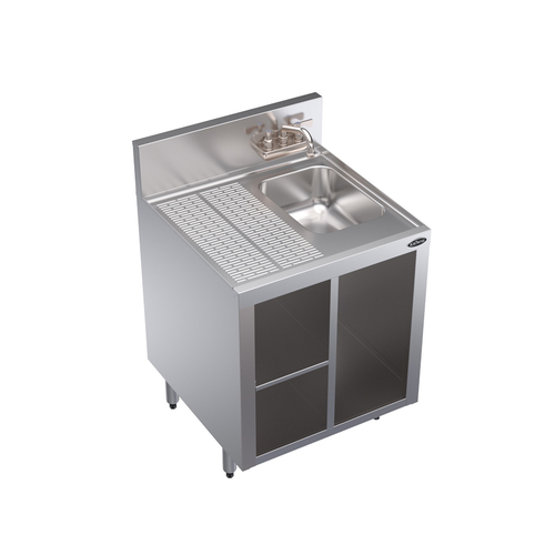 Krowne KR24-24SC 24"W x 24"D Stainless Steel Royal Series Underbar Wet Waste Cabinet