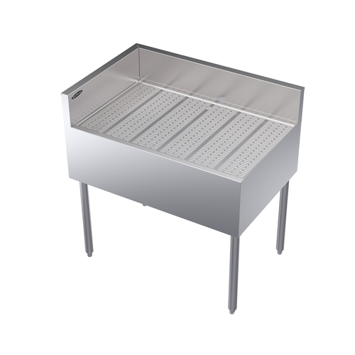 Krowne KR24-C36L 36"W x 24"D x 36-1/2"H Stainless Steel Royal Series Underbar Corner Drainboard