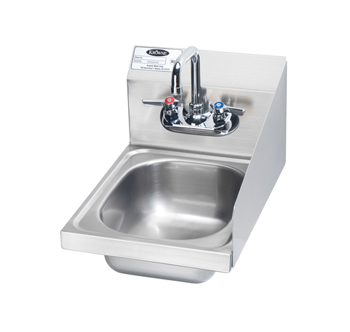 Krowne HS-9-RS 12 1/2"W x 17 1/4"D x 13 3/8"H Wall Mount Stainless Steel Space Saver Hand Sink