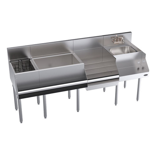 Krowne KR24-W72E-10 72" x 24" With Blender & Liquor Stations Royal Series Underbar Ice Bin/Cocktail Station