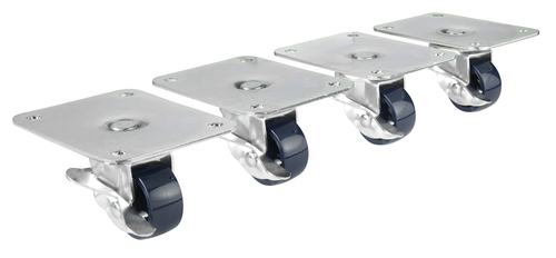 Krowne 28-169S 2" Dia. 4" x 5" Plate Wheel With Brake Plate Caster (Set Of 4)