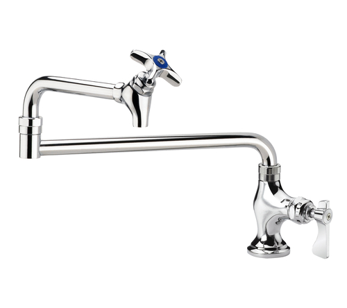Krowne 16-161L Single-Deck Mount Royal Series Pot Filler Faucet with 12" Jointed Spout Shutt-Off Valve