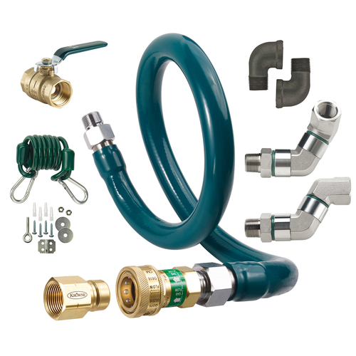 Krowne M12560K10 60" Royal Series Moveable Gas Connection Kit With 2 Elbows Full Port Valve And Quick Disconnect - 1 0.25"