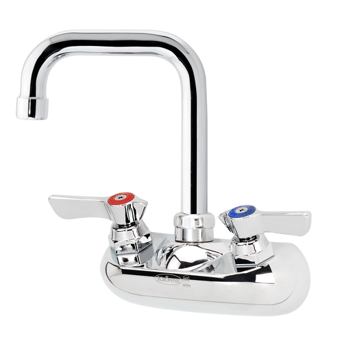 Krowne 10-435L  4" Centers 4 1/2" Double Bend Spout Wall Mount Silver Series Faucet