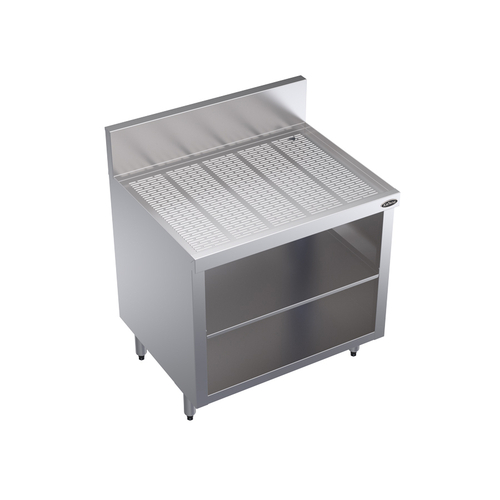 Krowne KR24-S30 30" x 24" Embossed Drainboard Top Royal Series Underbar Drainboard With Open Cabinet Base