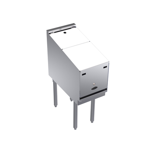 Krowne KR24-12RD-LC 12"W x 24"D Stainless Steel & Galvanized Royal Series Underbar Liquor Bottle Display Unit With Removable Locking Cover