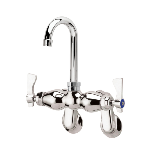 Krowne 15-625L Splash Mounted Royal Series Faucet with 2-1/4" to 8-1/4 Adjustable Centers 6" Gooseneck Spout