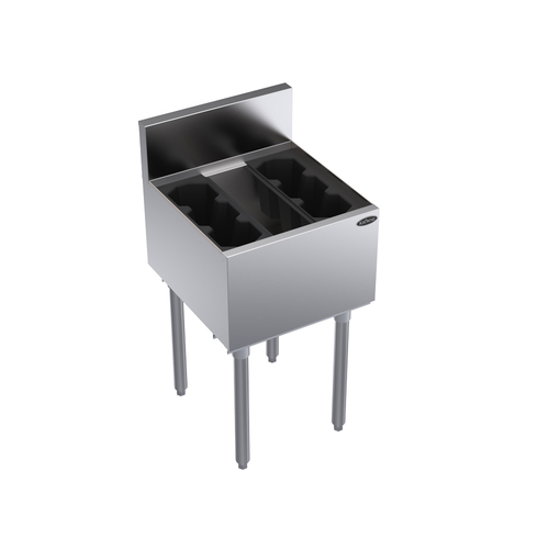 Krowne KR19-18-7 18"W x 19" Stainless Steel & Galvanized Royal Series Underbar Ice Bin/Cocktail Unit