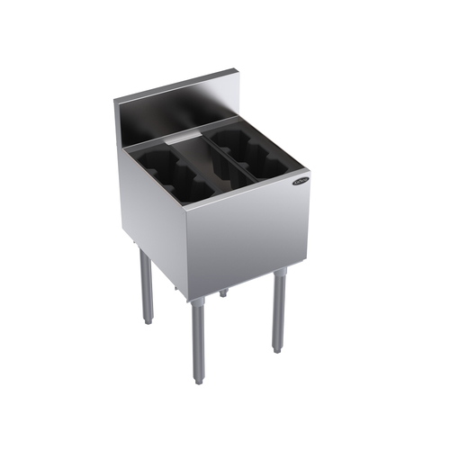 Krowne KR19-18DP 18"W x 19"D Stainless Steel & Galvanized Royal Series Underbar Ice Bin/Cocktail Unit