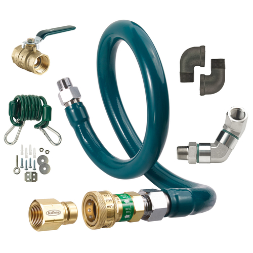 Krowne M5048K9 48" Royal Series Moveable Gas Connection Kit With 2 Elbows Full Port Valve And Quick Disconnect - 0.5"