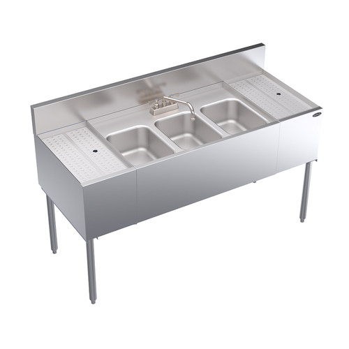 Krowne KR24-53C  60"W x 24"D Stainless Steel Royal Series Underbar Sink Unit