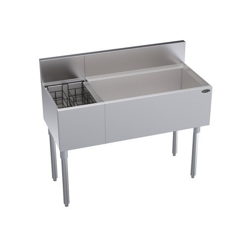 Krowne KR19-M42R 42"W x 19"D Stainless Steel Royal Series Underbar Combination Ice Bin