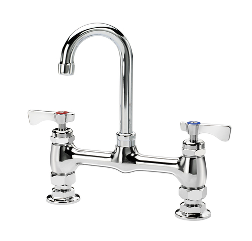 Krowne 15-825L Deck Mount Royal Series Faucet with 8" Centers 3-1/2" Gooseneck Spout