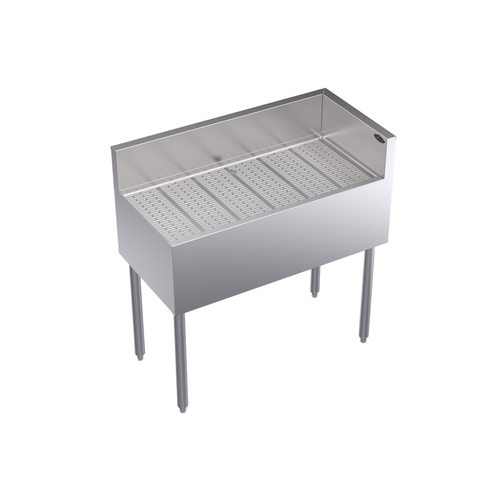 Krowne KR19-C36R 36"W x 19"D x 36-1/2"H Stainless Steel Royal Series Underbar Corner Drainboard