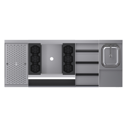 Krowne KR24-W60C-10 Royal Series Underbar Ice Bin/Cocktail Station With Blender Liquor Stations & Drainboard