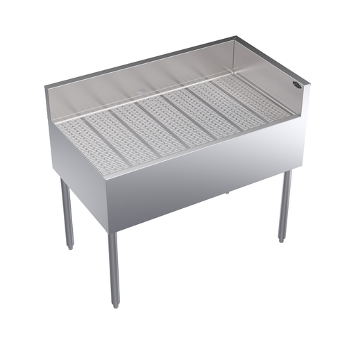 Krowne KR24-C42R 42"W x 24"D x 36-1/2"H Stainless Steel Royal Series Underbar Corner Drainboard