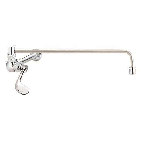 Krowne 12-171L 12" Spout 3/8" Inlet Splash-Mounted Silver Series Extended Wok Faucet