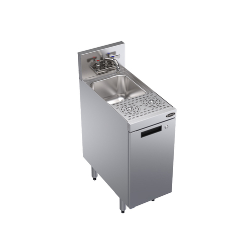 Krowne KR24-MD12-C 12"W x 24"D Royal Series Underbar Speed Station With Cabinet Base & Locking Hinged Door