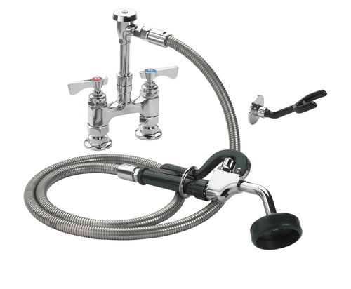 Krowne 19-204L Deck Mount Royal Series Utility Spray Assembly with 4" Adjustable Centers 72" Stainless Steel Flexible Hose