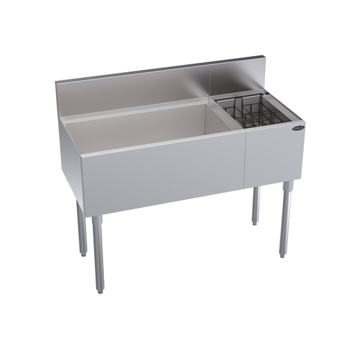 Krowne KR19-M42L  42"W x 19"D Stainless Steel Royal Series Underbar Combination Ice Bin