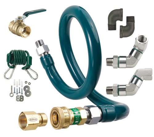Krowne M5024K10 24" Royal Series Moveable Gas Connection Kit With 2 Elbows Full Port Valve And Quick Disconnect - 0.5"