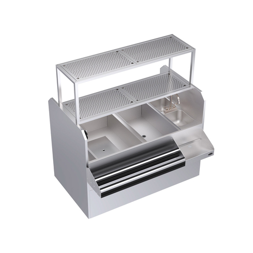 Krowne KRPT-60LP-10 60" x 45" x 45" Pass-Thru Combo Royal Series Underbar Ice Bin/Cocktail Station