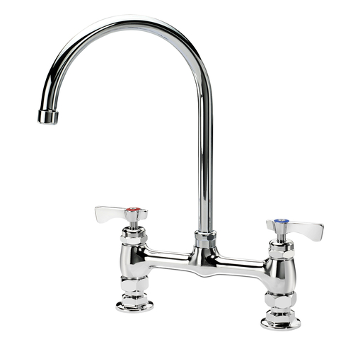 Krowne 15-802L Deck Mount Royal Series Faucet with 8" Centers 3-1/2" Gooseneck Spout