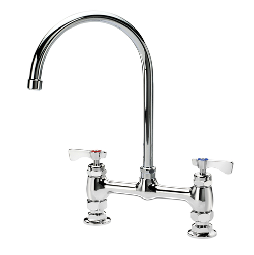 Krowne 15-802L Deck Mount Royal Series Faucet with 8" Centers 3-1/2" Gooseneck Spout