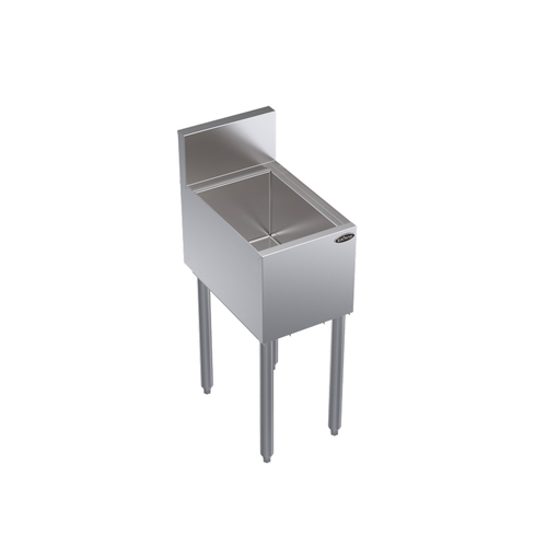 Krowne KR19-12  12"W x 19"D Stainless Steel & Galvanized Royal Series Underbar Bottle Storage/Ice Bin