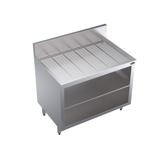 Krowne KR24-S36 36" x 24" Embossed Drainboard Top Royal Series Underbar Drainboard With Open Cabinet Base