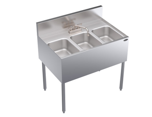 Krowne KR24-33C 36"W x 24"D Stainless Steel Royal Series Underbar Sink Unit