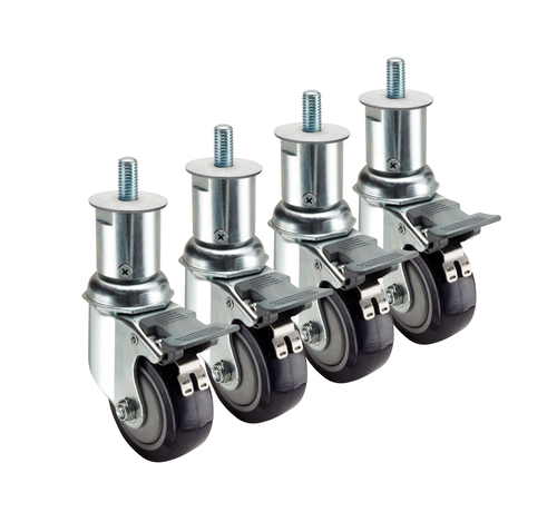 Krowne 28-156S 3" Dia. Swivel With Lock Grease Resistant 1/2"-13 Adjustable Height Threaded Stem Caster
