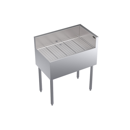 Krowne KR19-C30R  30"W x 19"D x 36-1/2"H Stainless Steel Royal Series Underbar Corner Drainboard