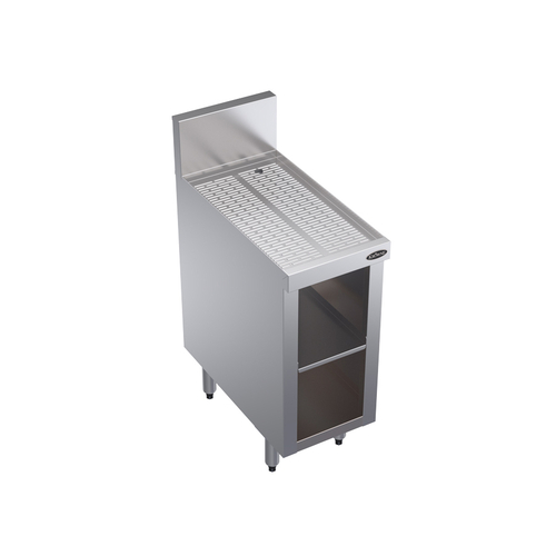 Krowne KR24-S12 12" x 24" Embossed Drainboard Top Royal Series Underbar Drainboard With Open Cabinet Base