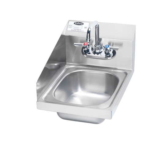 Krowne HS-9-LS 12 1/2"W x 17 1/4"D x 13 3/8"H Wall Mount Stainless Steel Space Saver Hand Sink