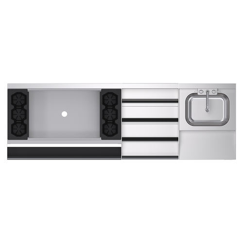 Krowne KR24-W72D-10 72" x 24" With Blender & Liquor Stations Royal Series Underbar Ice Bin/Cocktail Station