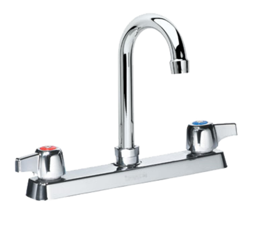 Krowne 13-802L 8" Centers 8 1/2" Gooseneck Spout Deck Mount Silver Series Faucet