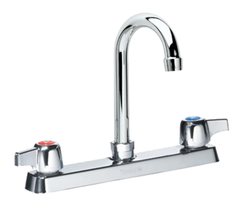 Krowne 13-802L 8" Centers 8 1/2" Gooseneck Spout Deck Mount Silver Series Faucet