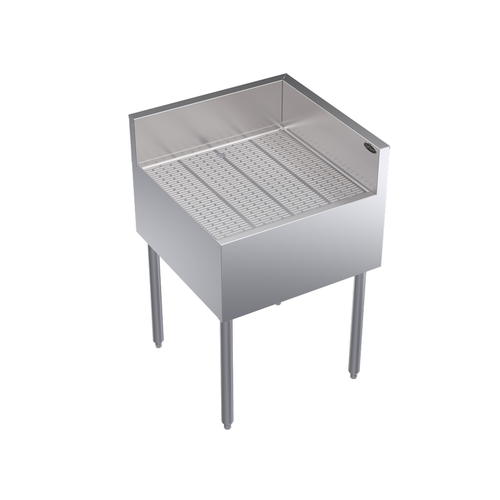 Krowne KR24-C24R 24"W x 24"D x 36-1/2"H Stainless Steel Royal Series Underbar Corner Drainboard