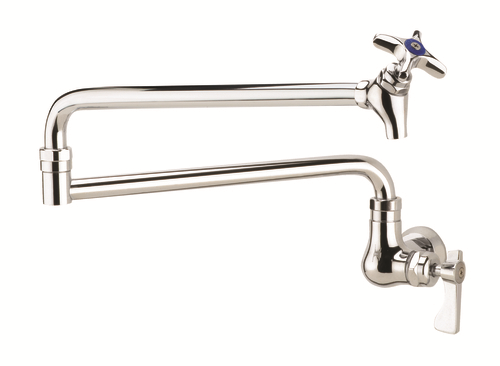 Krowne 16-182L Single Wall Mount Royal Series Pot Filler Faucet with 24" Jointed Spout Shutt-Off Valve